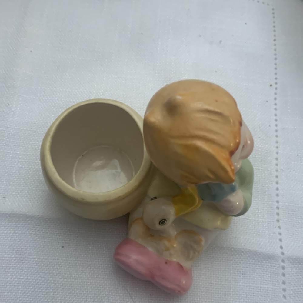 Child Duck Vase Small Planter Trinket Dish Vintage Occupied Japan - Picture 2 of 5